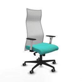 Piqueras y Crespo Albacete malla sincro malla blanca similpiel turquesa brazos blancos base nailon ruedas 65mm engomadas