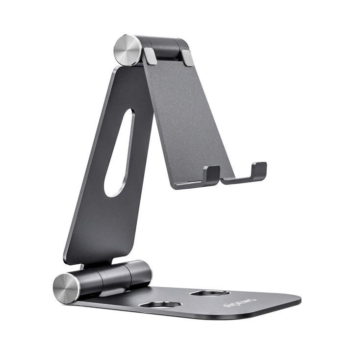 AISENS Soporte De Sobremesa Tamaño XL Ajustable (2 Pivotes) Para Movil / Tablet, 11P Gris