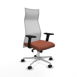 Piqueras y Crespo Albacete malla sincro malla blanca bali marrón brazos 2D base aluminio ruedas 65 mm nailon