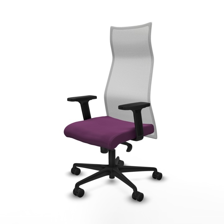 Piqueras y Crespo Albacete malla sincro malla blanca similpiel morado brazos 2D base nailon ruedas 65 mm nailon