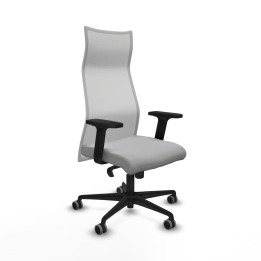 Piqueras y Crespo Albacete malla sincro malla blanca bali gris claro brazos 2D base nailon ruedas 65mm engomadas