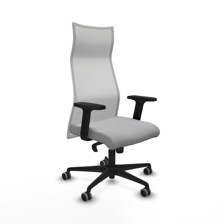 Piqueras y Crespo Albacete malla sincro malla blanca bali gris claro brazos 2D base nailon ruedas 65mm engomadas