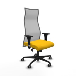 Piqueras y Crespo Albacete malla sincro malla gris bali amarillo brazos 1D base nailon ruedas 65mm engomadas