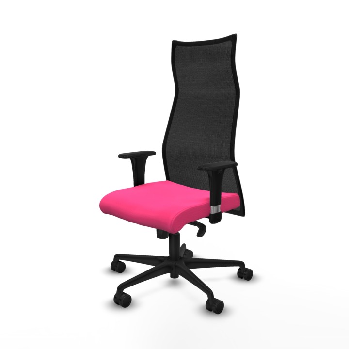 Piqueras y Crespo Albacete malla sincro malla negra similpiel rosa brazos 1D base nailon ruedas 65 mm nailon