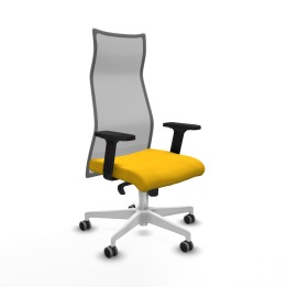 Piqueras y Crespo Albacete malla sincro malla gris bali amarillo brazos 2D base blanca ruedas 65mm engomadas