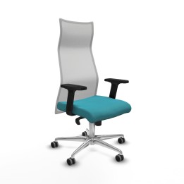 Piqueras y Crespo Albacete malla sincro malla blanca bali turquesa brazos 2D base aluminio ruedas 65mm engomadas