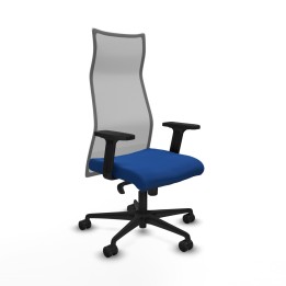 Piqueras y Crespo Albacete malla sincro malla gris similpiel azul brazos 2D base nailon ruedas 65 mm nailon
