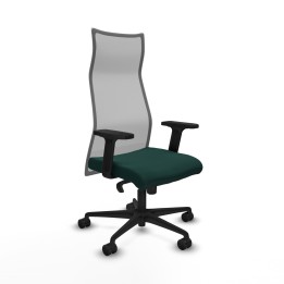 Piqueras y Crespo Albacete malla sincro malla gris similpiel verde botella brazos 2D base nailon ruedas 65 mm nailon