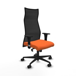 Piqueras y Crespo Albacete malla sincro malla negra bali naranja brazos 1D base nailon ruedas 65 mm nailon