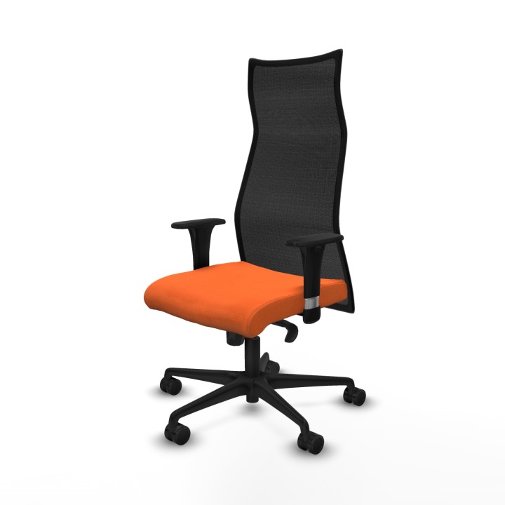 Piqueras y Crespo Albacete malla sincro malla negra bali naranja brazos 1D base nailon ruedas 65 mm nailon