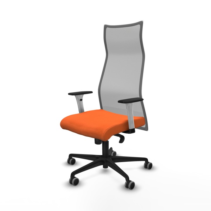 Piqueras y Crespo Albacete malla sincro malla gris bali naranja brazos blancos base nailon ruedas 65mm engomadas