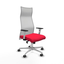 Piqueras y Crespo Albacete malla sincro malla blanca bali rojo brazos blancos base aluminio ruedas 65mm engomadas