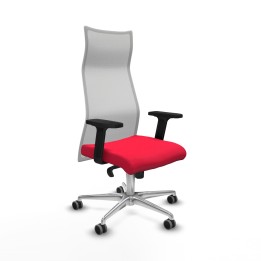 Piqueras y Crespo Albacete malla sincro malla blanca bali rojo brazos 2D base aluminio ruedas 65mm engomadas