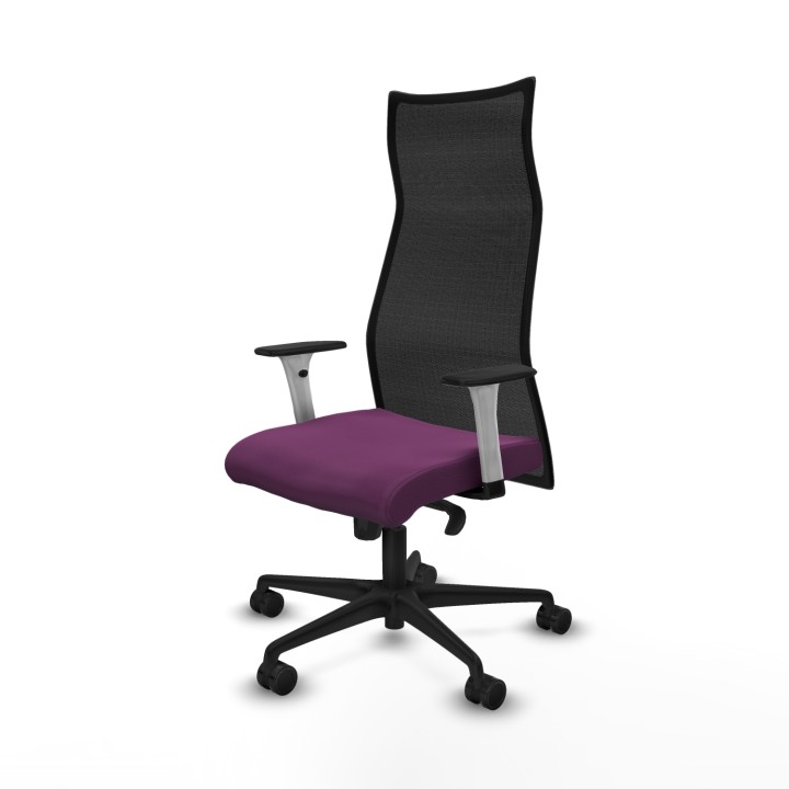 Piqueras y Crespo Albacete malla sincro malla negra similpiel morado brazos blancos base nailon ruedas 65 mm nailon