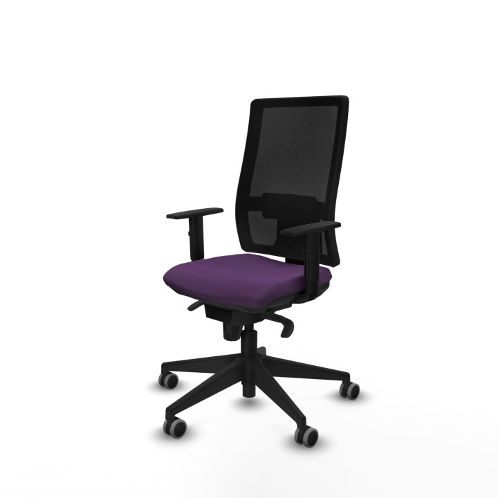 Piqueras y Crespo Horna sincro malla negra bali morado brazos 1D base piramidal ruedas 65mm engomadas