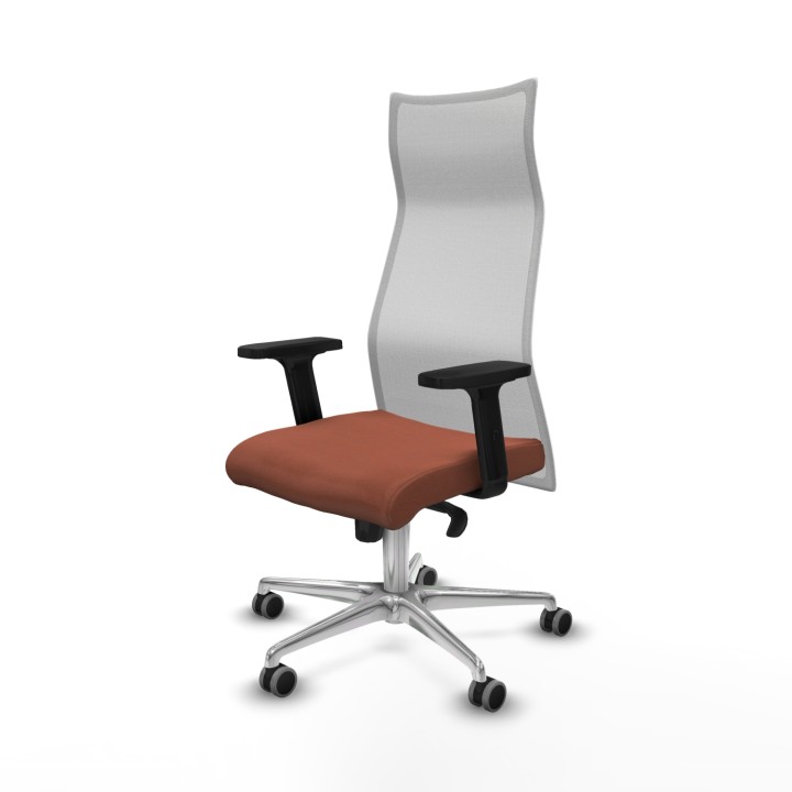 Piqueras y Crespo Albacete malla sincro malla blanca bali marrón brazos 2D base aluminio ruedas 65mm engomadas