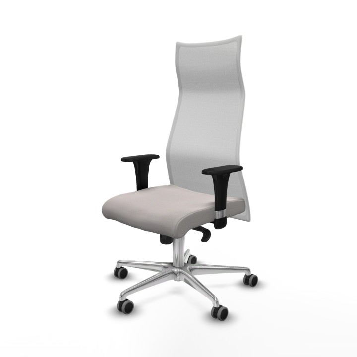 Piqueras y Crespo Albacete malla XL sincro malla blanca similpiel blanco brazos 1D base aluminio ruedas 65mm engomadas