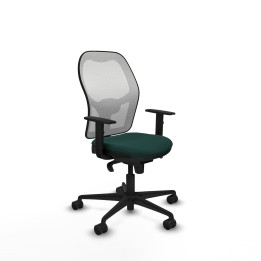 Piqueras y Crespo Jorquera sincro malla blanca similpiel verde botella brazos 1D base nailon ruedas 65mm nailon