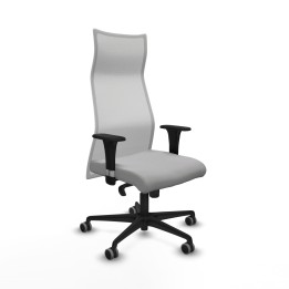 Piqueras y Crespo Albacete malla sincro malla blanca bali gris claro brazos 1D base nailon ruedas 65mm engomadas