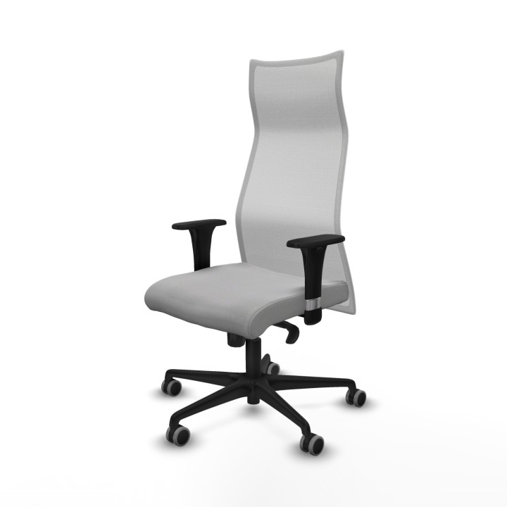 Piqueras y Crespo Albacete malla sincro malla blanca bali gris claro brazos 1D base nailon ruedas 65mm engomadas
