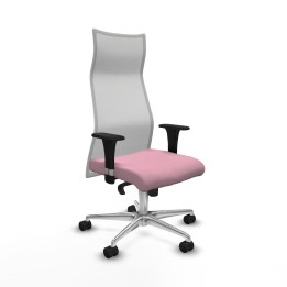 Piqueras y Crespo Albacete malla sincro malla blanca bali rosa brazos 1D base aluminio ruedas 65 mm nailon