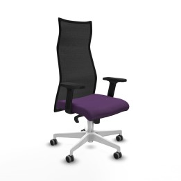 Piqueras y Crespo Albacete malla sincro malla negra bali morado brazos 2D base blanca ruedas 65mm engomadas