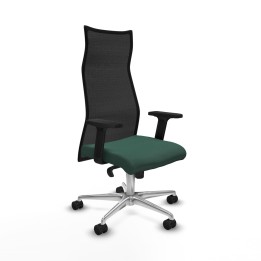 Piqueras y Crespo Albacete malla sincro malla negra bali verde botella brazos 2D base aluminio ruedas 65 mm nailon