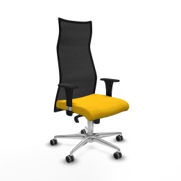 Piqueras y Crespo Albacete malla sincro malla negra bali amarillo brazos 1D base aluminio ruedas 65mm engomadas