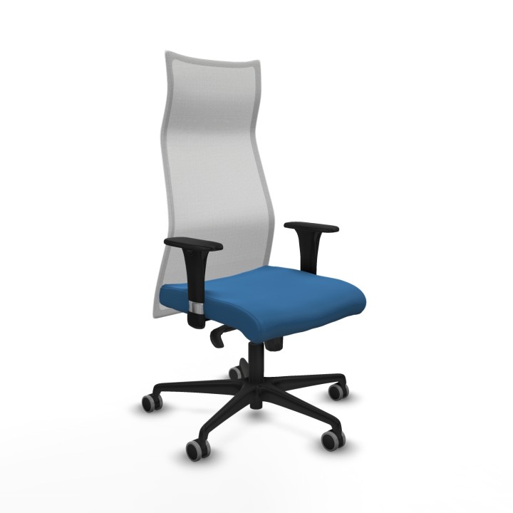 Piqueras y Crespo Albacete malla sincro malla blanca similpiel azul claro brazos 1D base nailon ruedas 65mm engomadas