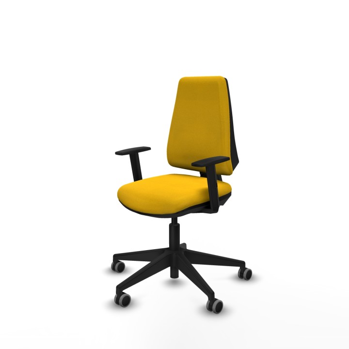 Piqueras y Crespo Elche CP bali amarillo brazos 1D base piramidal ruedas engomadas 65mm