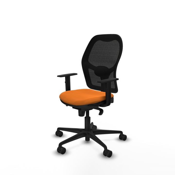 Piqueras y Crespo Jorquera sincro malla negra similpiel naranja brazos 1D base nailon ruedas 65mm nailon