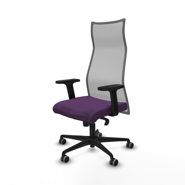 Piqueras y Crespo Albacete malla sincro malla gris bali morado brazos 2D base nailon ruedas 65mm engomadas