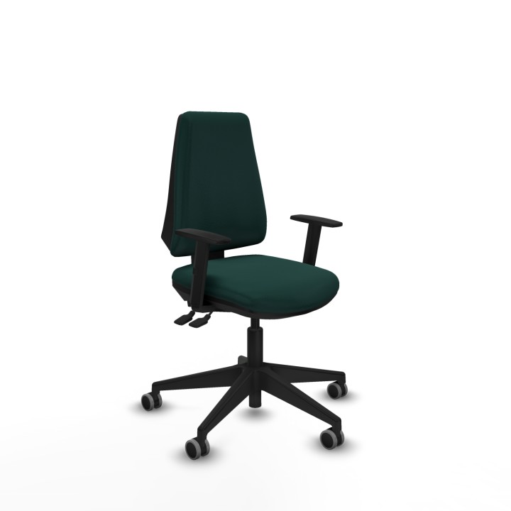 Piqueras y Crespo Elche AS similpiel verde botella brazos 1D base piramidal ruedas engomadas 65mm