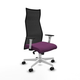 Piqueras y Crespo Albacete malla sincro malla negra similpiel morado brazos blancos base blanca ruedas 65 mm nailon