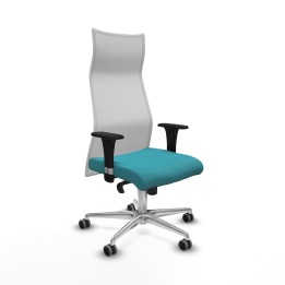 Piqueras y Crespo Albacete malla XL sincro malla blanca bali turquesa brazos 1D base aluminio ruedas 65mm engomadas