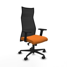 Piqueras y Crespo Albacete malla sincro malla negra similpiel naranja brazos 2D base nailon ruedas 65 mm nailon