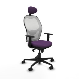 Piqueras y Crespo Jorquera sincro malla blanca bali morado brazos 1D base nailon cabecero fijo ruedas 65mm nailon