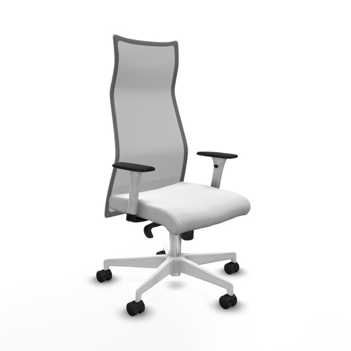 Piqueras y Crespo Albacete malla sincro malla gris bali blanco brazos blancos base blanca ruedas 65 mm nailon