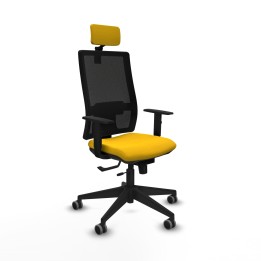 Piqueras y Crespo Horna traslack malla negra bali amarillo brazos 1D base piramidal cabecero 2D ruedas 65mm engomadas