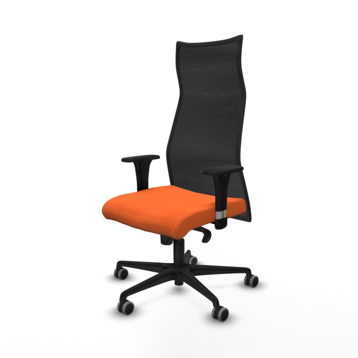 Piqueras y Crespo Albacete malla XL sincro malla negra bali naranja brazos 1D base nailon ruedas 65mm engomadas