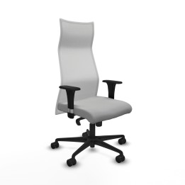 Piqueras y Crespo Albacete malla XL sincro malla blanca similpiel gris claro brazos 1D base nailon ruedas 65mm nailon