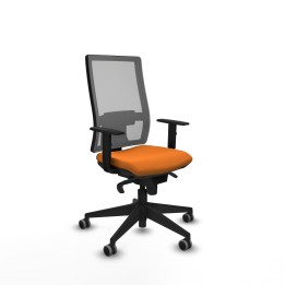 Piqueras y Crespo Horna sincro malla gris similpiel naranja brazos 1D base piramidal ruedas 65mm engomadas