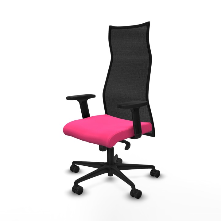 Piqueras y Crespo Albacete malla sincro malla negra similpiel rosa brazos 2D base nailon ruedas 65 mm nailon