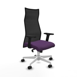 Piqueras y Crespo Albacete malla sincro malla negra bali morado brazos 2D base blanca ruedas 65 mm nailon