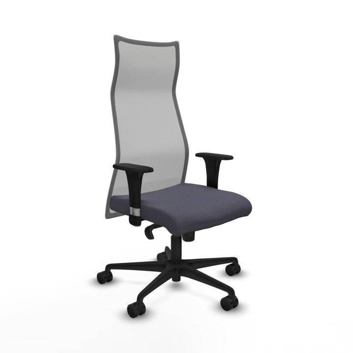 Piqueras y Crespo Albacete malla sincro malla gris bali gris oscuro brazos 1D base nailon ruedas 65 mm nailon