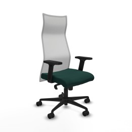 Piqueras y Crespo Albacete malla sincro malla blanca similpiel verde botella brazos 2D base nailon ruedas 65 mm nailon
