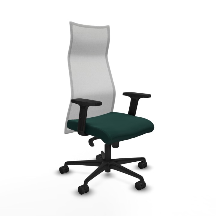 Piqueras y Crespo Albacete malla sincro malla blanca similpiel verde botella brazos 2D base nailon ruedas 65 mm nailon
