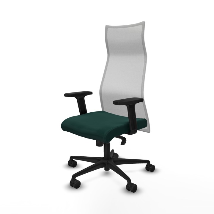 Piqueras y Crespo Albacete malla sincro malla blanca similpiel verde botella brazos 2D base nailon ruedas 65 mm nailon