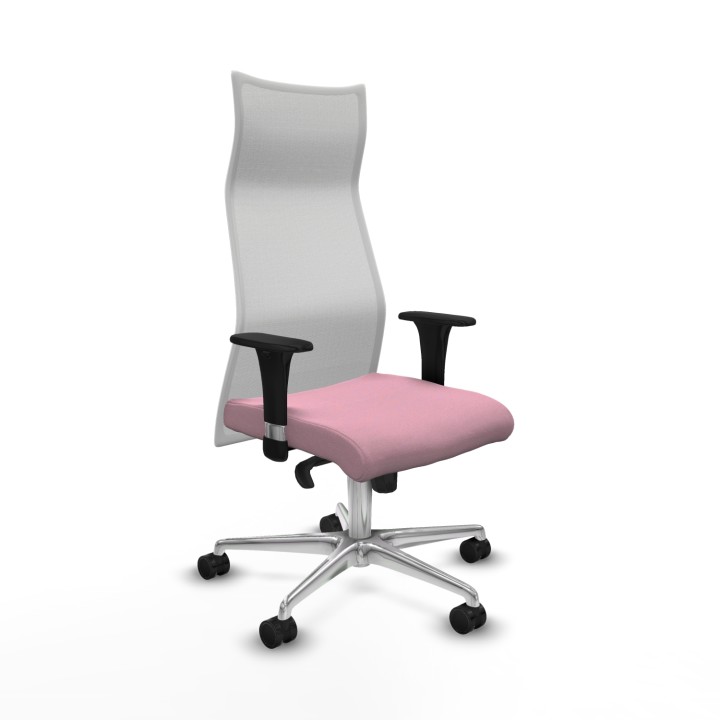 Piqueras y Crespo Albacete malla XL sincro malla blanca bali rosa brazos 1D base aluminio ruedas 65mm nailon