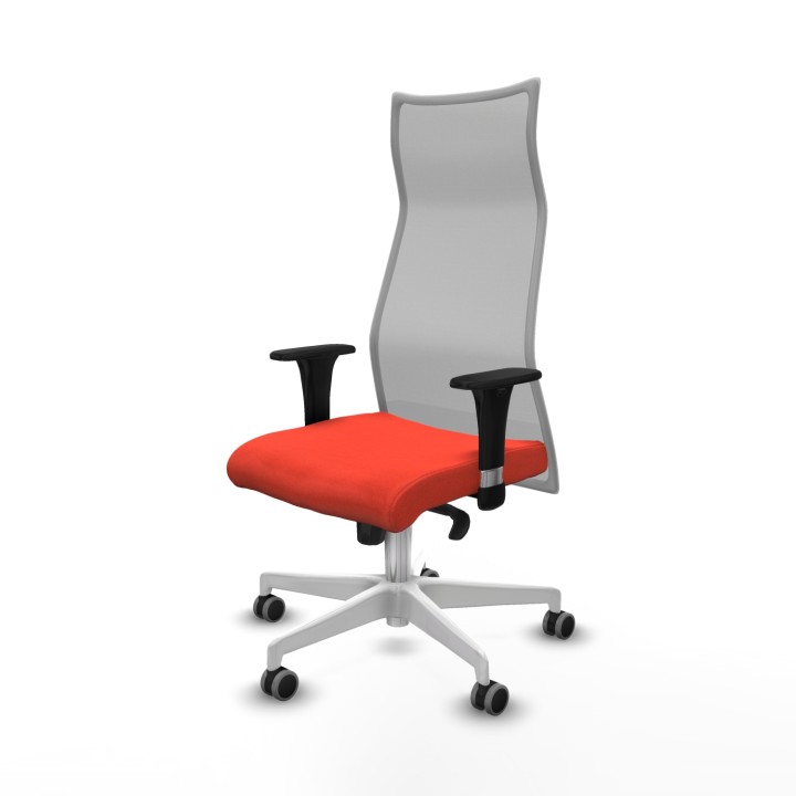 Piqueras y Crespo Albacete malla XL sincro malla gris bali naranja oscuro brazos 1D base blanca ruedas 65mm engomadas